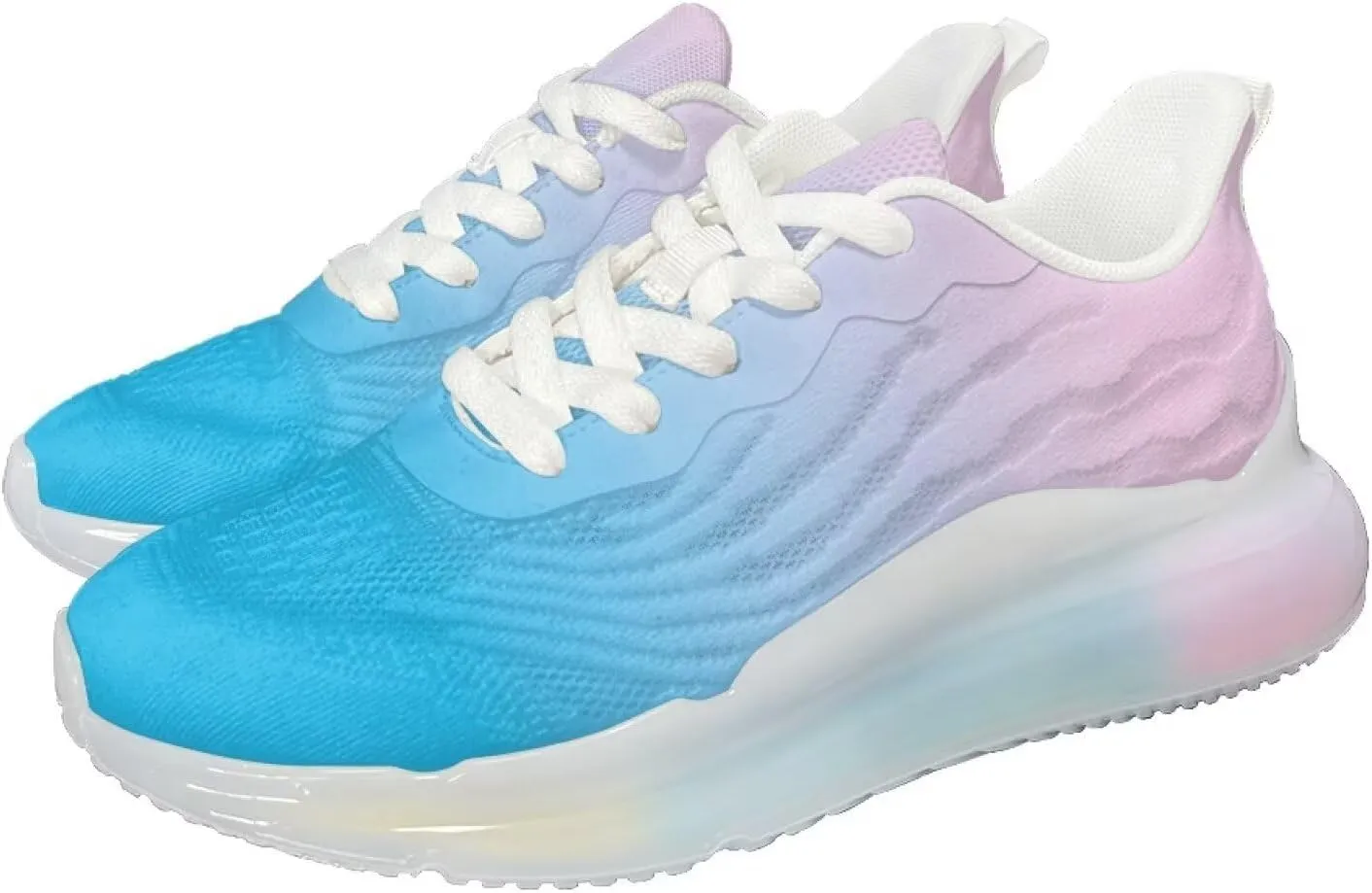 Womens Lightweight Running Walking Shoes Lace Up Breathable Air Cushion Non Slip Workout Sneakers SizeUS 6-11