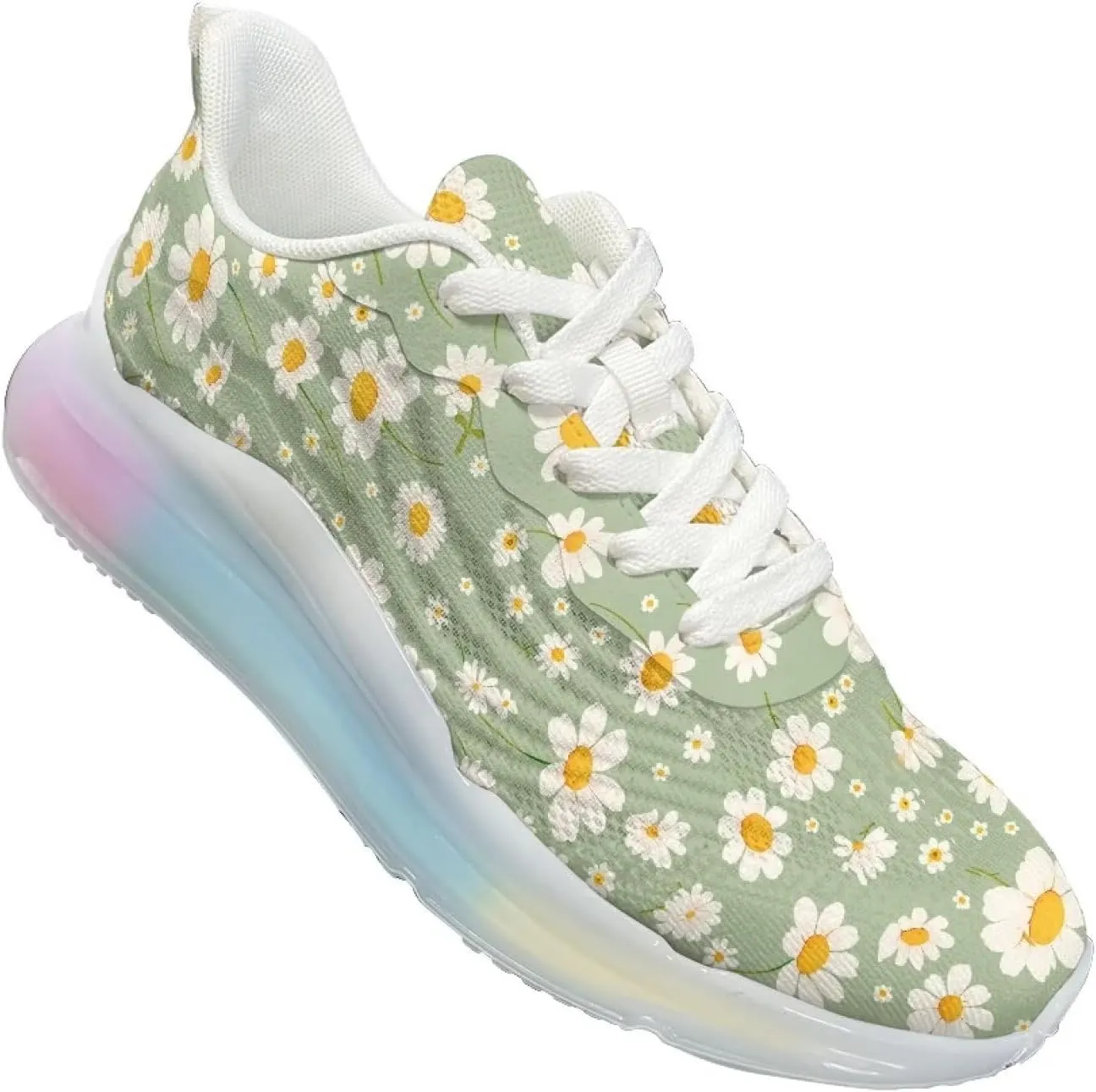 Womens Lightweight Running Walking Shoes Lace Up Breathable Air Cushion Non Slip Workout Sneakers SizeUS 6-11