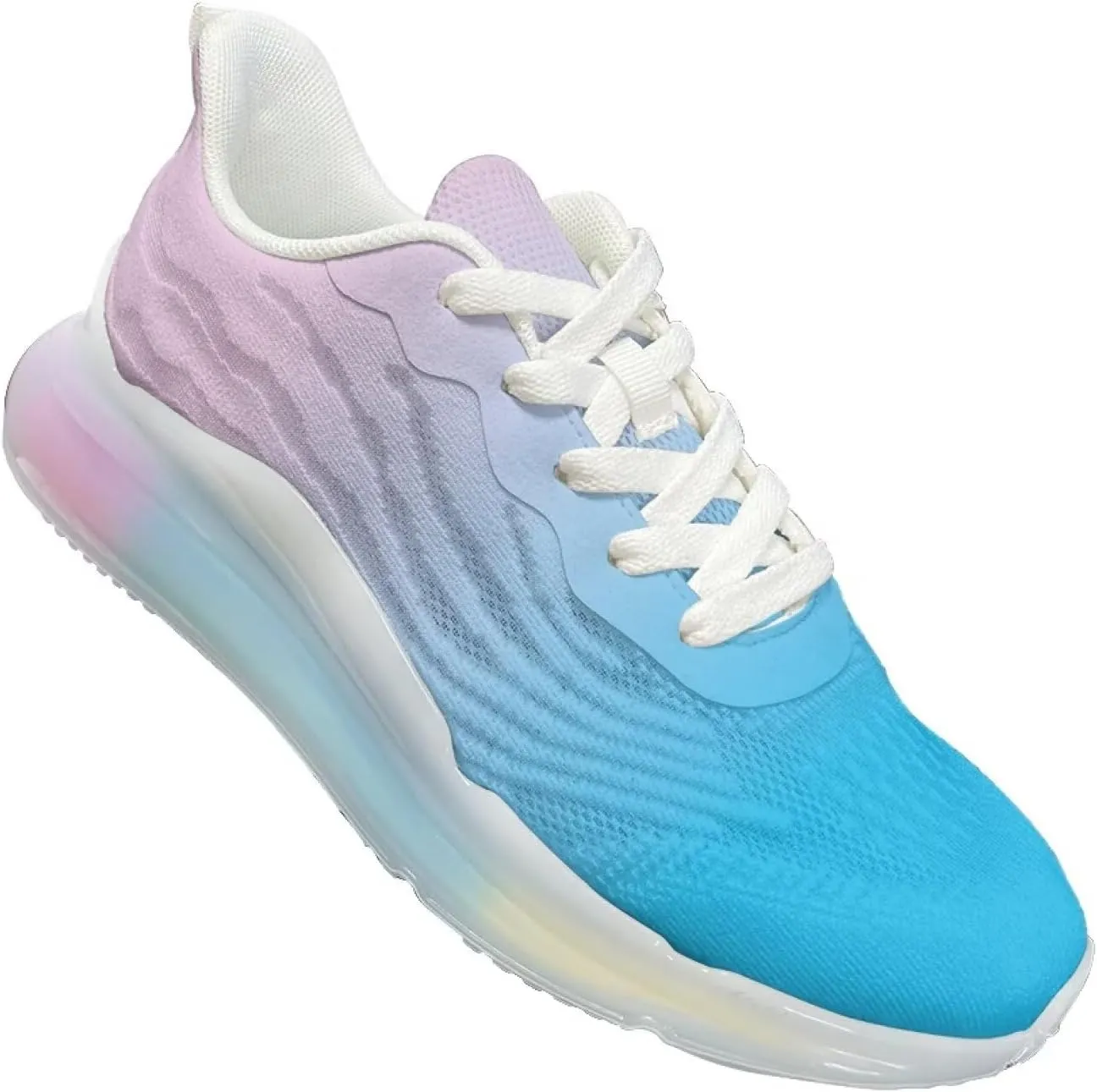 Womens Lightweight Running Walking Shoes Lace Up Breathable Air Cushion Non Slip Workout Sneakers SizeUS 6-11