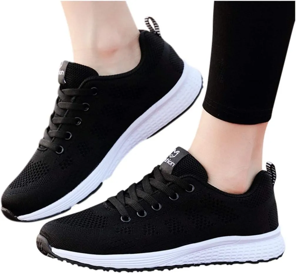 Womens White Tennis Shoes Leather Sneakers Casual Walking Shoes for Women White Running Shoes Womens Slip On Loafers Work Sneakers for Women