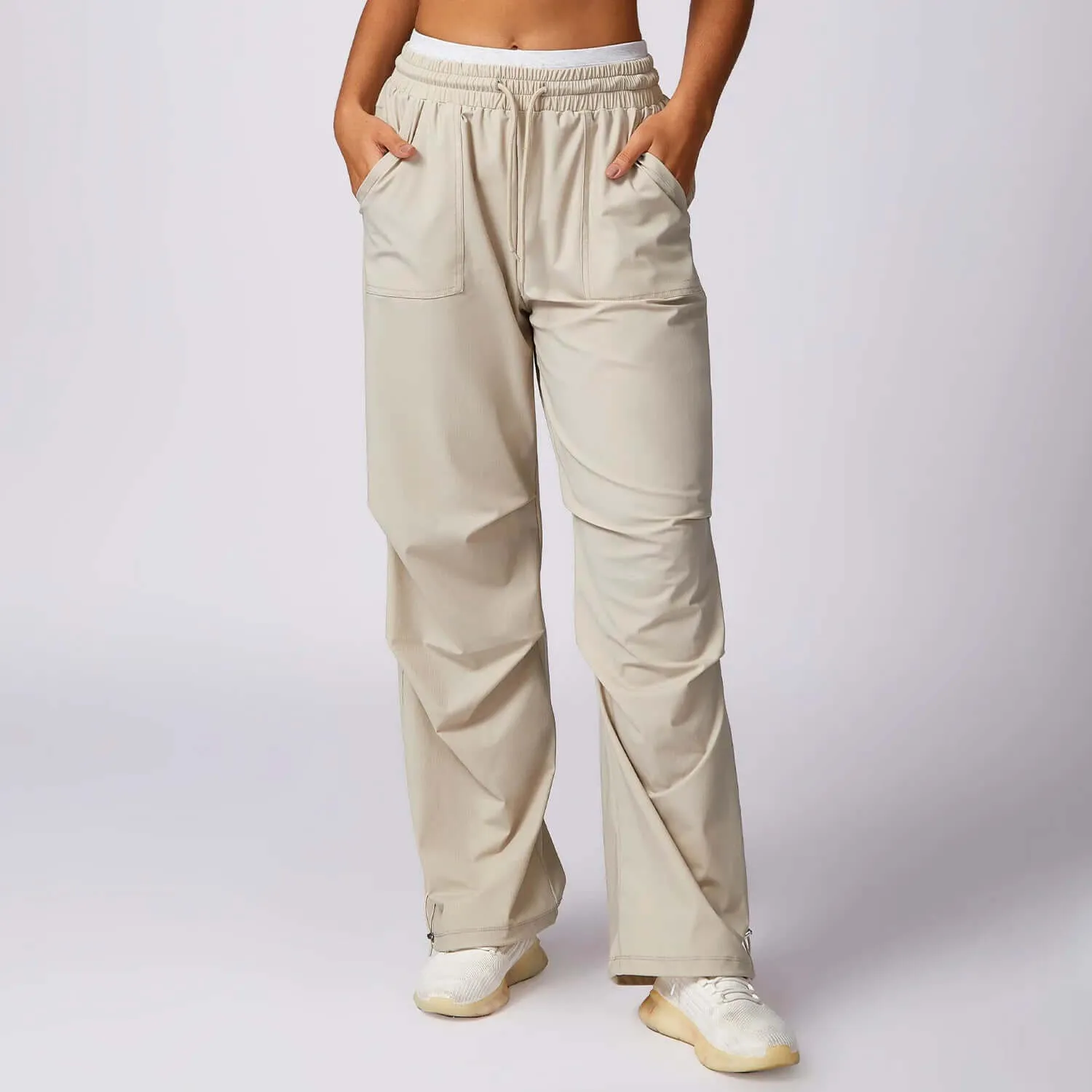 Women's Wide-Leg Trousers: Elastic Waist, Drawstring, Pockets