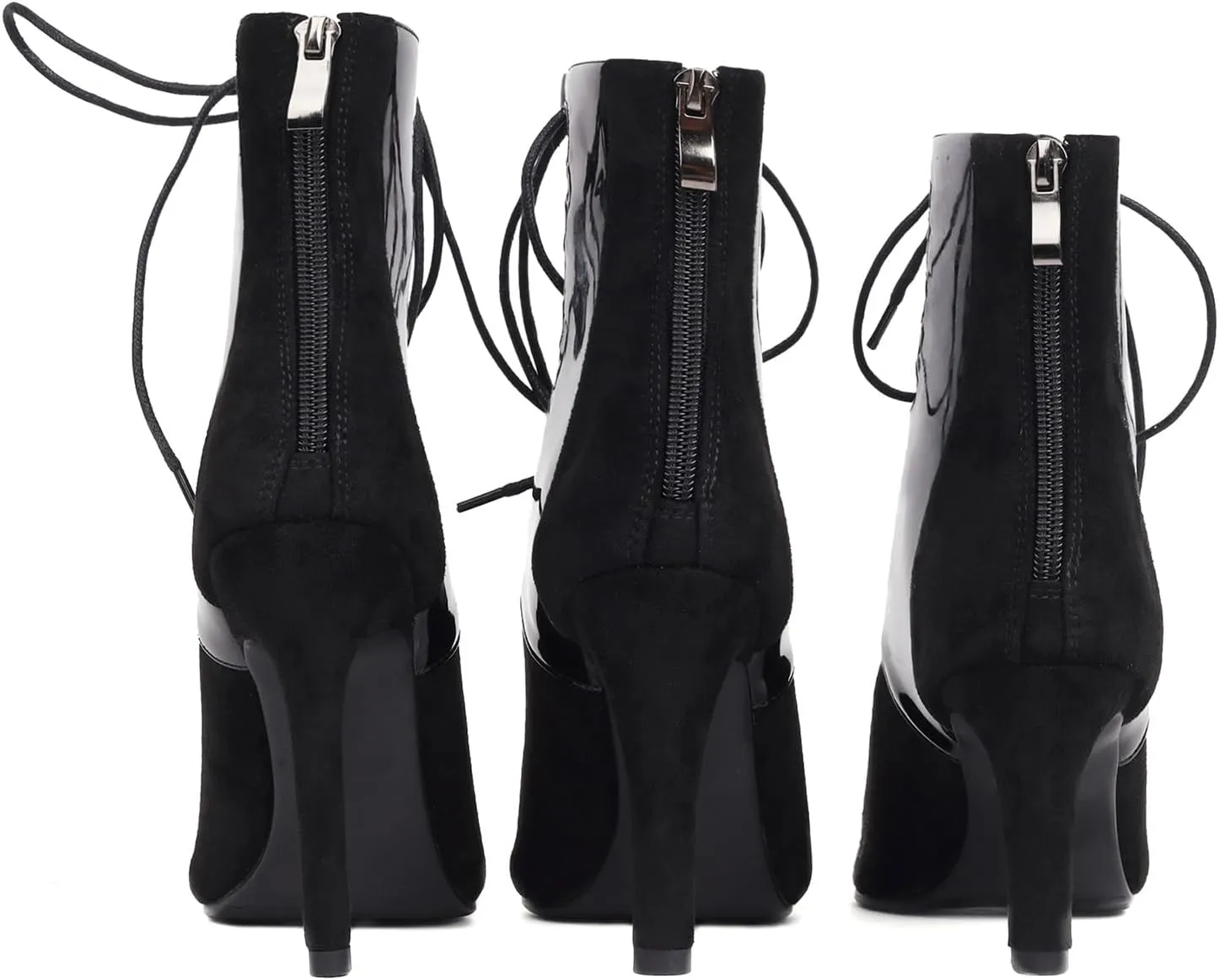 YKXLM Open Toe Booties Latin Dance Heel for Women Ballroom Dance Shoes,F019