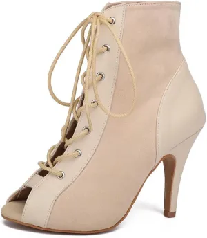 YKXLM Salsa Dancing Boots Women Latin Ballroom Dance Shoes,Model 7218