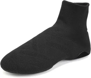 YKXLM Women Standard Practice Social Dance Sneaker Beginner Dance Practice Shoes for Women Low Heel Ballroom,Black,1" Heel,5.5 US
