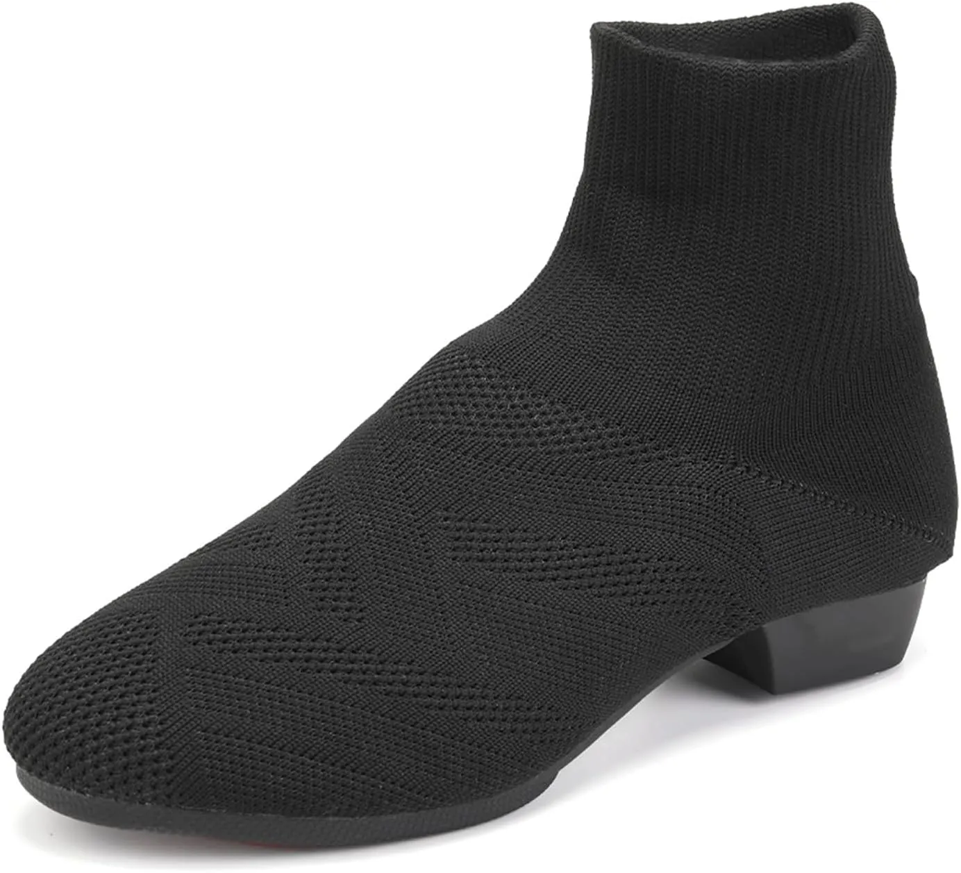 YKXLM Women Standard Practice Social Dance Sneaker Beginner Dance Practice Shoes for Women Low Heel Ballroom,Black,1" Heel,7.5 US