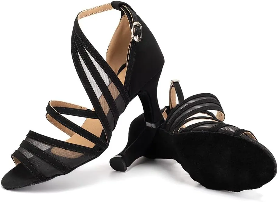YKXLM Women's Professional Latin Dance Shoes Salsa Ballroom Wedding Dancing Shoes Model 027