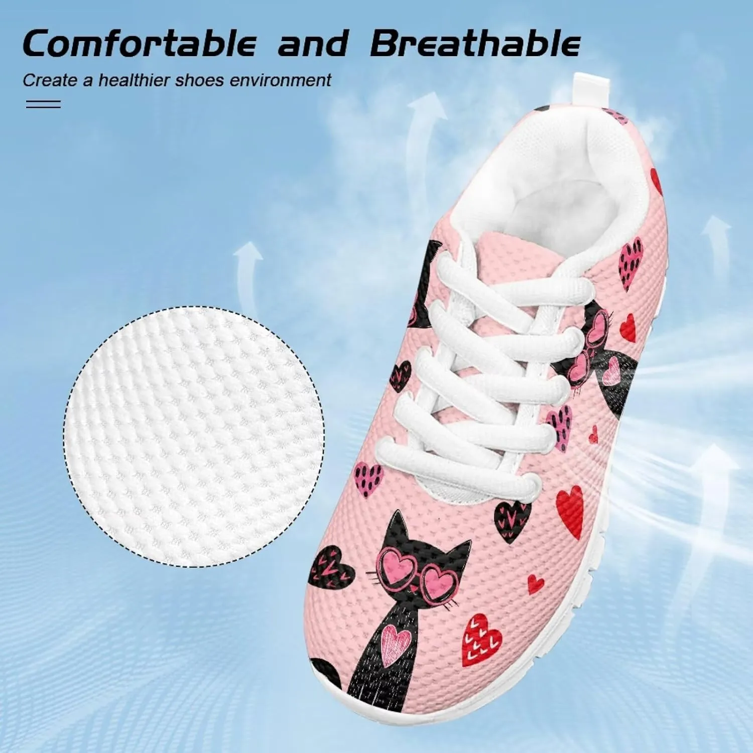Yzaoxia Kids Sneakers Athletic Running Shoes Walking Footwear Lace Up Trainers Size 11-Size 5